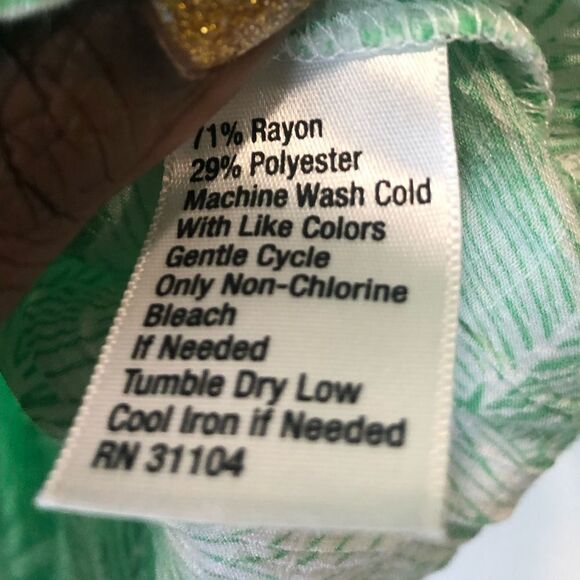 Kim Rogers tropical green and white tunic top, size XL - Picture 7 of 11